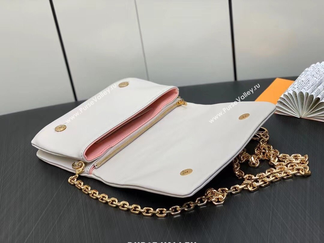 Louis Vuitton Monogram-embossed Lambskin Pochette Coussin Bag M82889 (kiki-230928-26)