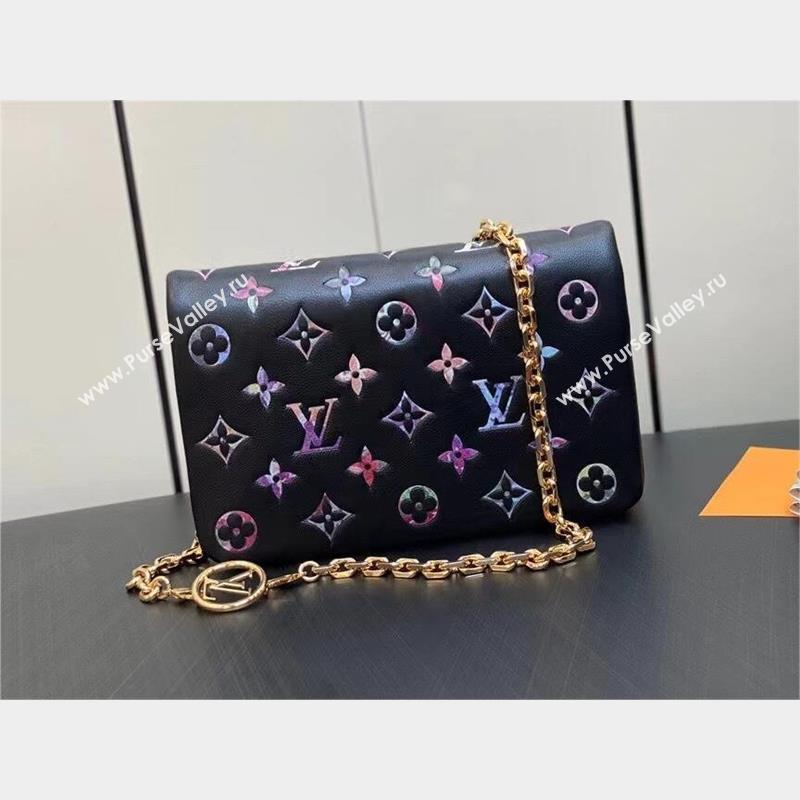 Louis Vuitton Monogram-embossed Lambskin Pochette Coussin Bag M81693 (kiki-230928-27)