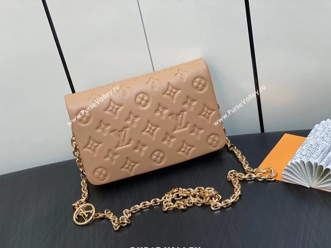 Louis Vuitton Monogram-embossed Lambskin Pochette Coussin Bag M82162 (kiki-230928-25)