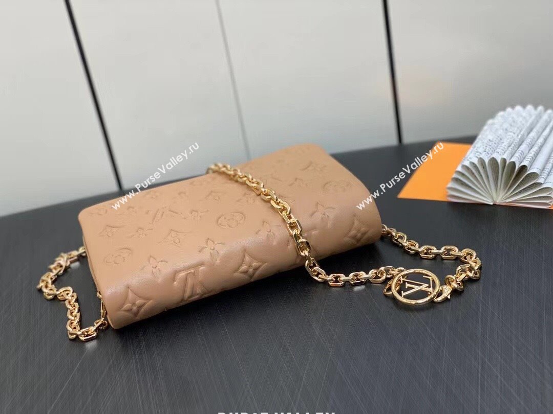 Louis Vuitton Monogram-embossed Lambskin Pochette Coussin Bag M82162 (kiki-230928-25)