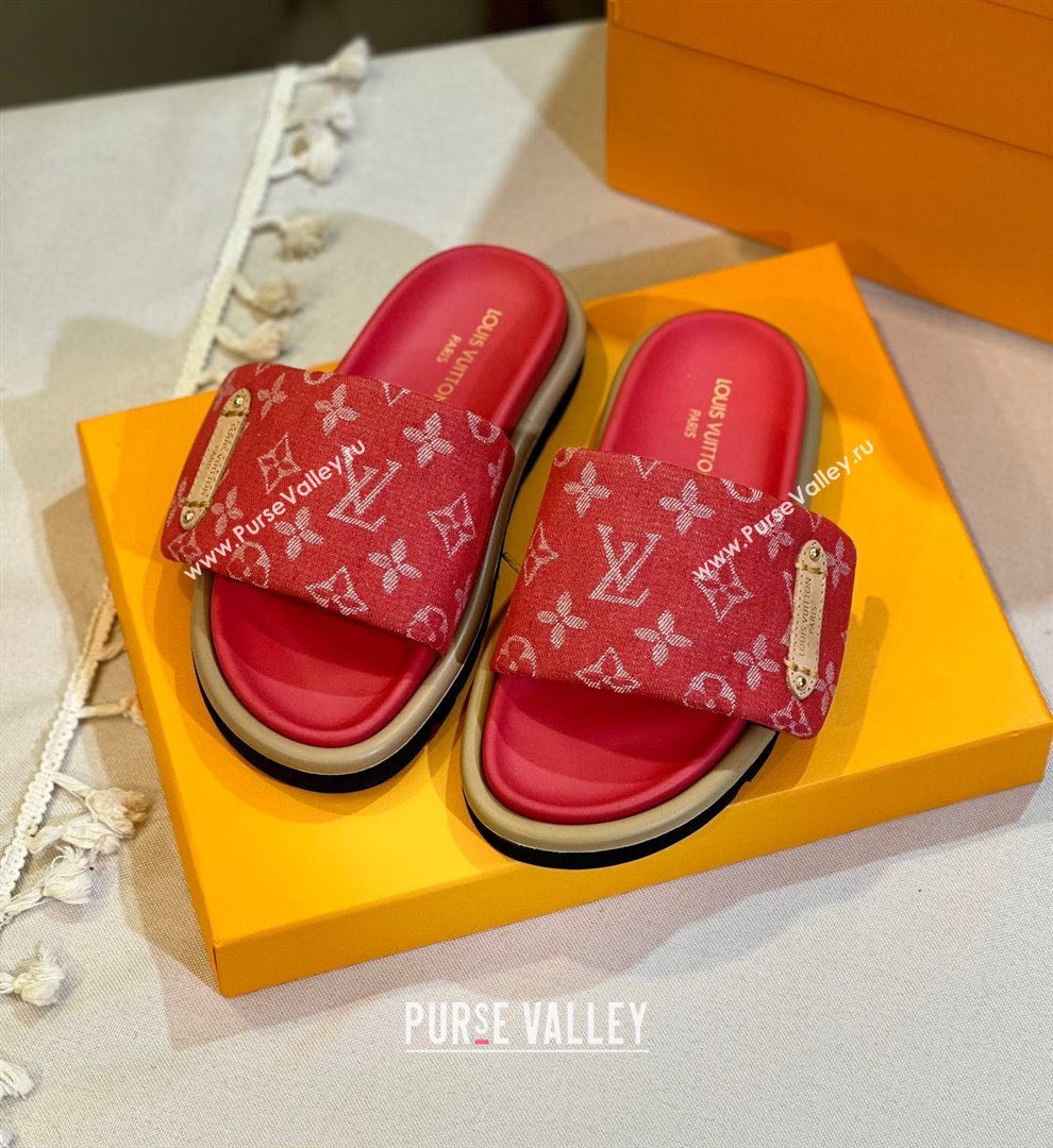 Louis Vuitton Pool Pillow Flat Comfort Mule red 2024 (modeng-240112-01)