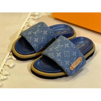 Louis Vuitton Pool Pillow Flat Comfort Mule blue 2024 (modeng-240111-06)