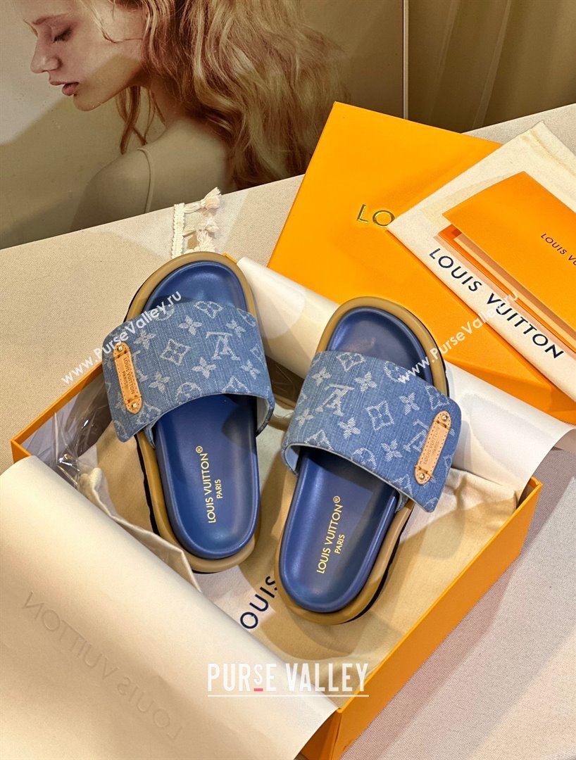 Louis Vuitton Pool Pillow Flat Comfort Mule blue 2024 (modeng-240111-06)