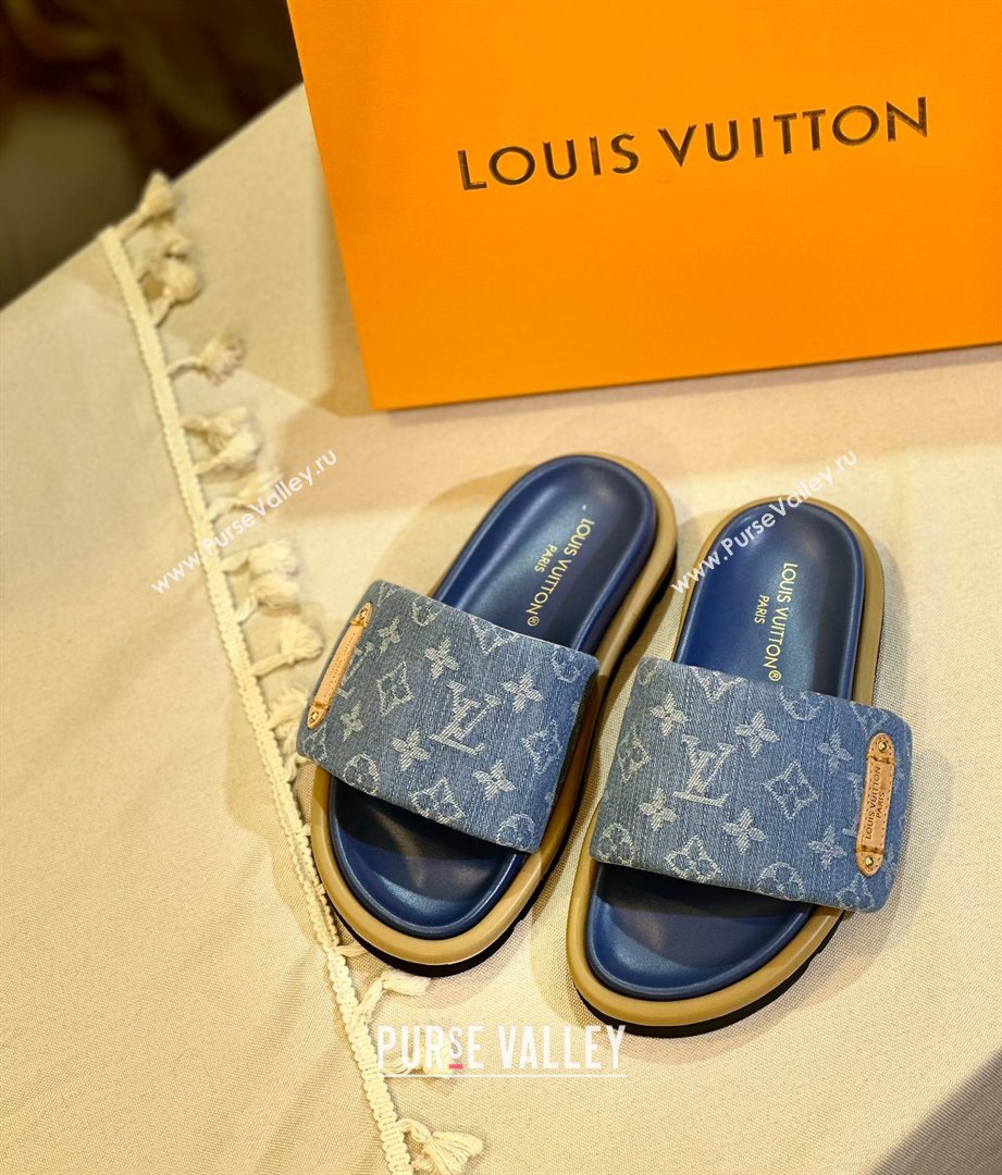 Louis Vuitton Pool Pillow Flat Comfort Mule blue 2024 (modeng-240111-06)