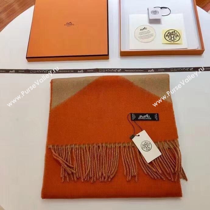 hermes multicolor wool scarf orange/camel 2023 (wtz-2401117-03)