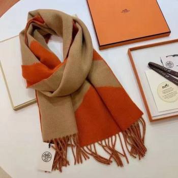 hermes multicolor wool scarf orange/camel 2023 (wtz-2401117-03)