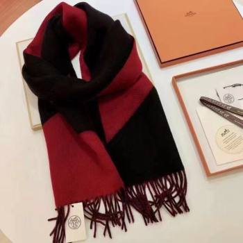 hermes multicolor wool scarf black/red 2023 (wtz-2401117-04)