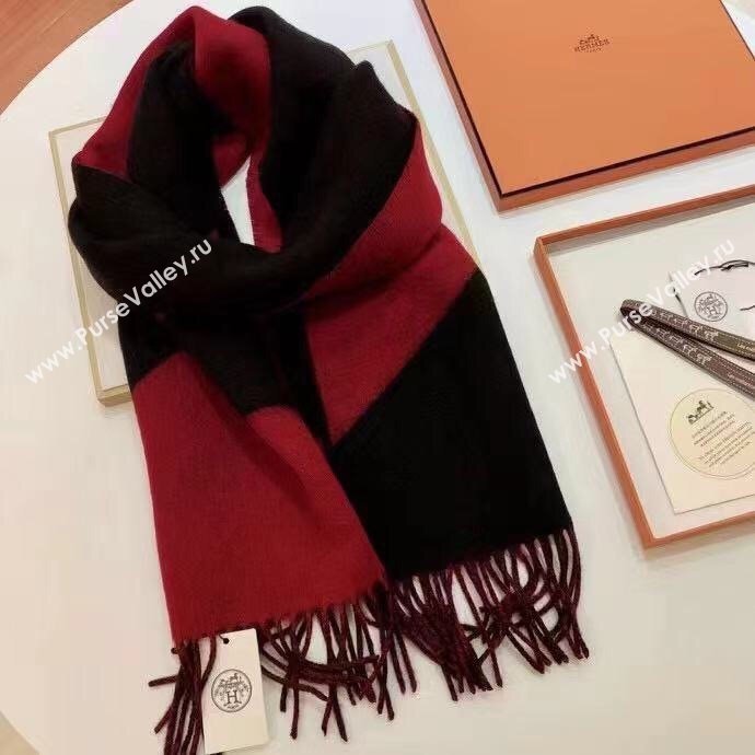 hermes multicolor wool scarf black/red 2023 (wtz-2401117-04)