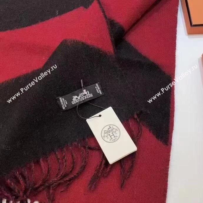 hermes multicolor wool scarf black/red 2023 (wtz-2401117-04)