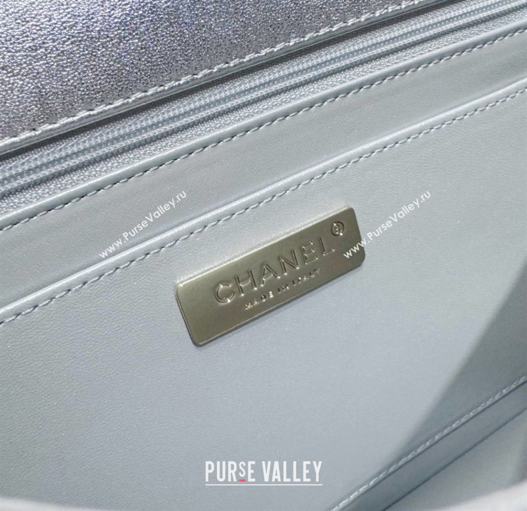 chanel Metallic Mirror Calfskin, Metallic Lambskin & Gold-Tone Metal Silver Flap Bag & Star Coin Purse AS4648 2024 (jiyu