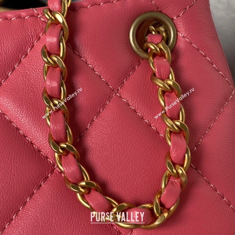 Chanel Lambskin & Gold-Tone Metal Small Messenger Bag AS4609 FUCHSIA 2024 (jiyuan-231128-05)