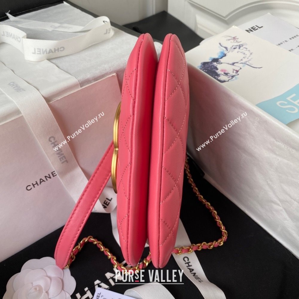Chanel Lambskin & Gold-Tone Metal Small Messenger Bag AS4609 FUCHSIA 2024 (jiyuan-231128-05)