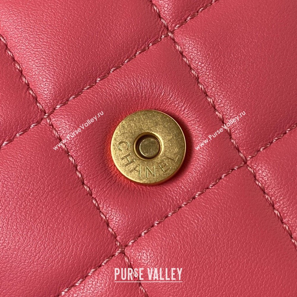Chanel Lambskin & Gold-Tone Metal Small Messenger Bag AS4609 FUCHSIA 2024 (jiyuan-231128-05)