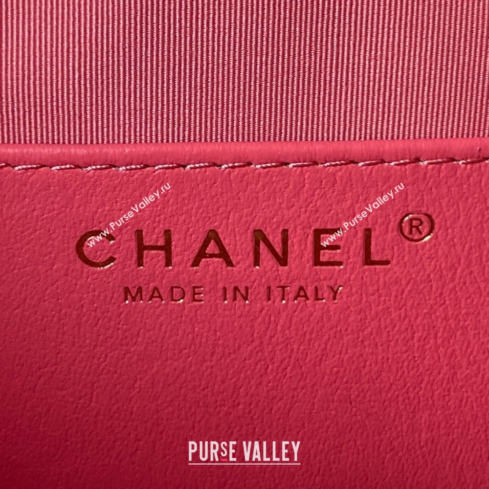 Chanel Lambskin & Gold-Tone Metal Baguette Bag AS4611 Fuchsia 2024 (jiyuan-231127-02)