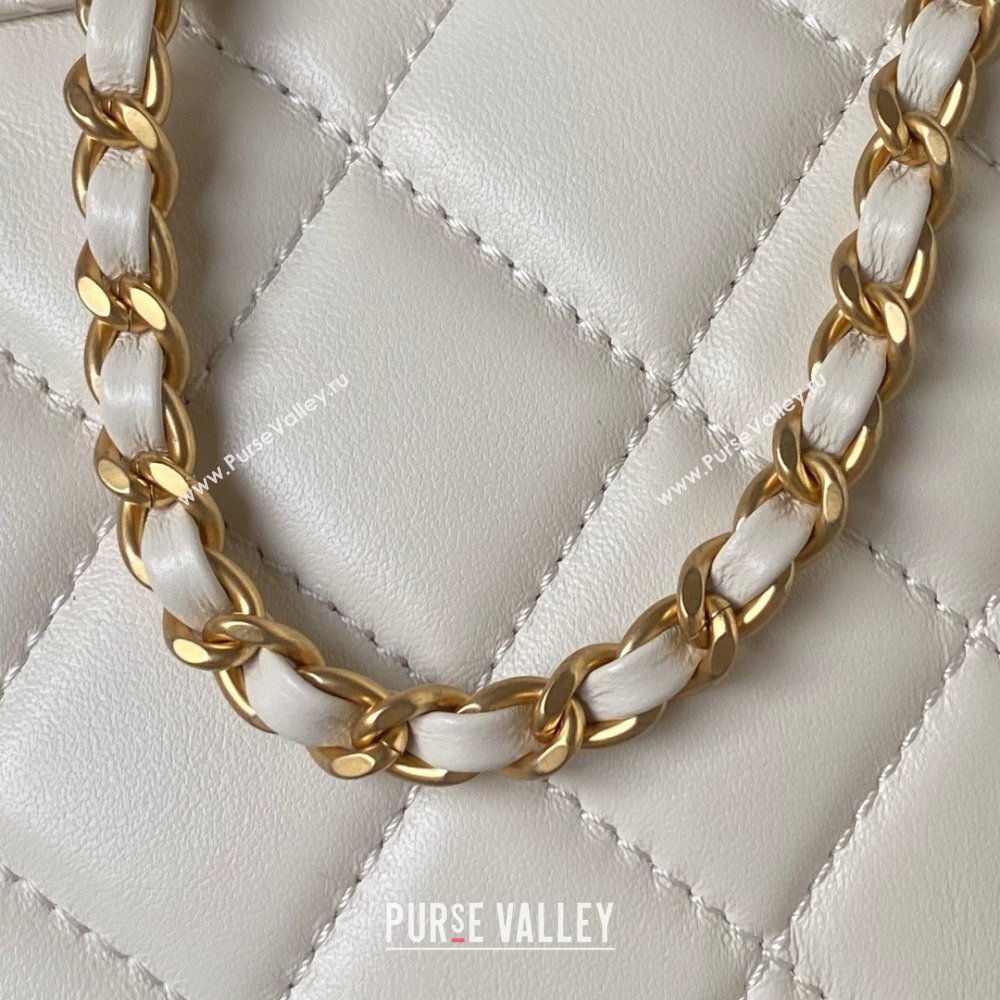 Chanel Lambskin & Gold-Tone Metal Small Messenger Bag AS4609 white 2024 (jiyuan-231128-03)