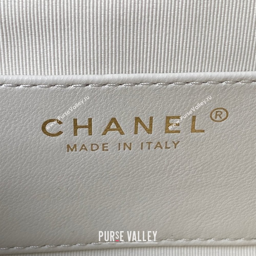 Chanel Lambskin & Gold-Tone Metal Baguette Bag AS4611 white 2024 (jiyuan-231128-02)