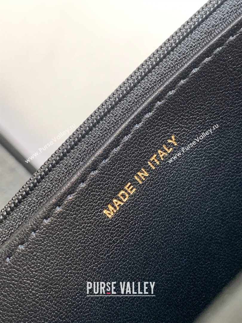 chanel Black Lambskin, Enamel & Gold-Tone Metal Classic Wallet on Chain AP0250 2024 (jiyuan-231128-07)