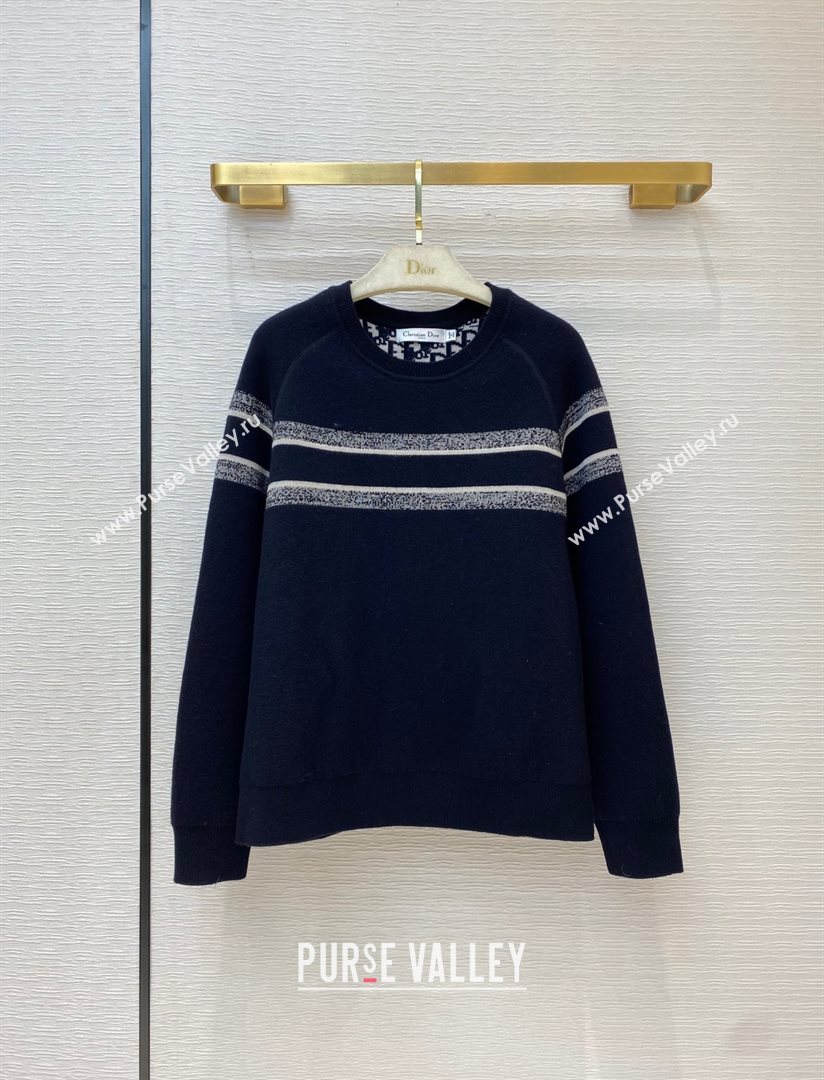 Dior Blue Dior Oblique Cashmere Reversible Sweater 2020 (qiqi-201011-2)