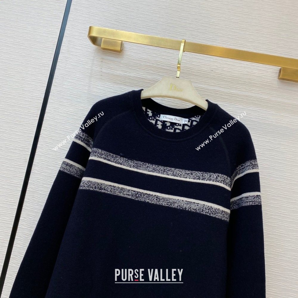 Dior Blue Dior Oblique Cashmere Reversible Sweater 2020 (qiqi-201011-2)