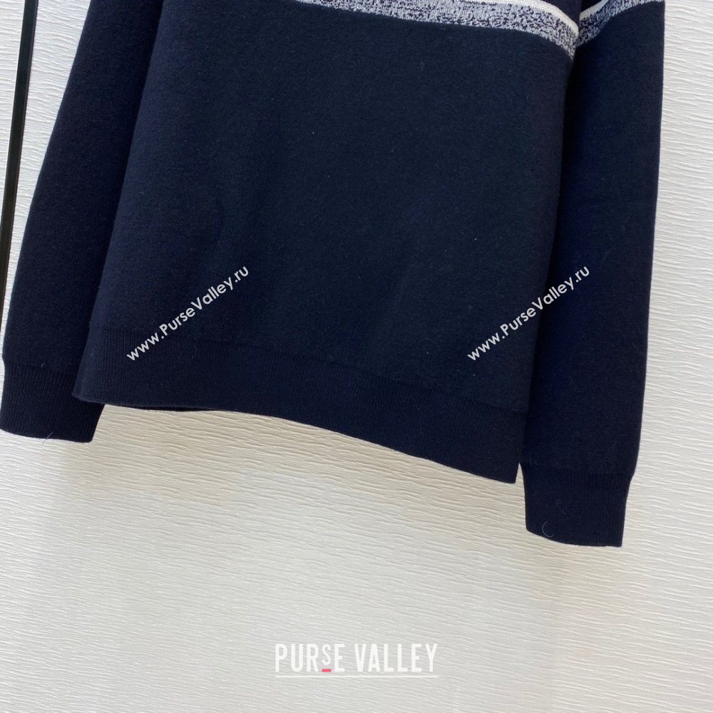 Dior Blue Dior Oblique Cashmere Reversible Sweater 2020 (qiqi-201011-2)