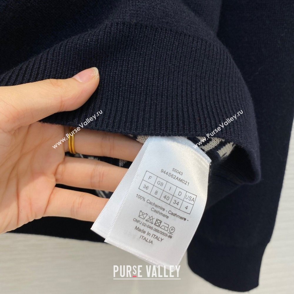 Dior Blue Dior Oblique Cashmere Reversible Sweater 2020 (qiqi-201011-2)