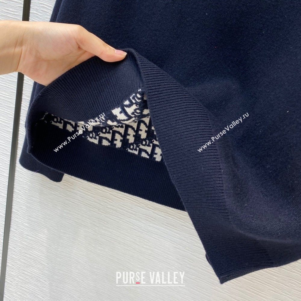 Dior Blue Dior Oblique Cashmere Reversible Sweater 2020 (qiqi-201011-2)