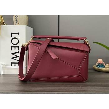 LOEWE Small Puzzle bag in in classic calfskin burgundy 2024 (yongsheng-240412-14)