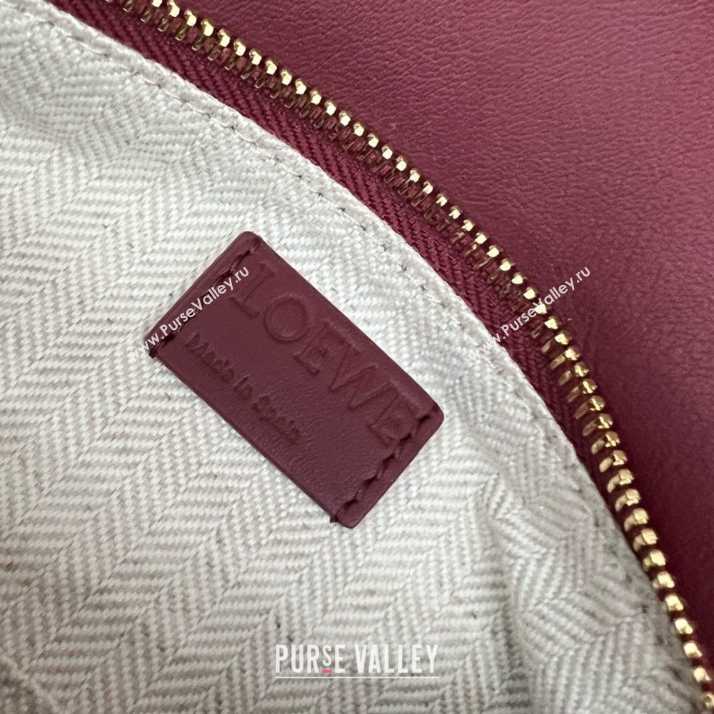 LOEWE Small Puzzle bag in in classic calfskin burgundy 2024 (yongsheng-240412-14)