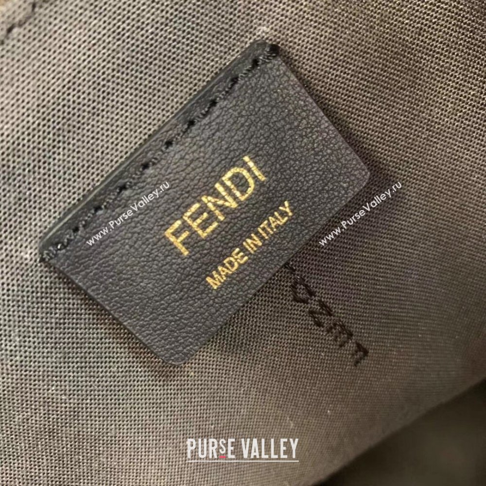 Fendi Jacquard Fabric Sunshine Shopper Tote Bag Pequin Check Brown 2020 (boxini-20042014)