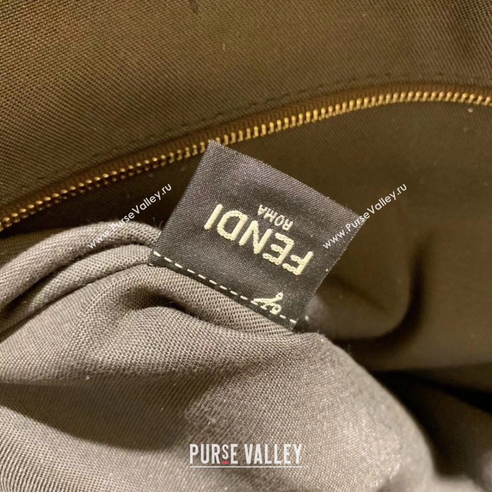 Fendi Jacquard Fabric Sunshine Shopper Tote Bag Pequin Check Brown 2020 (boxini-20042014)