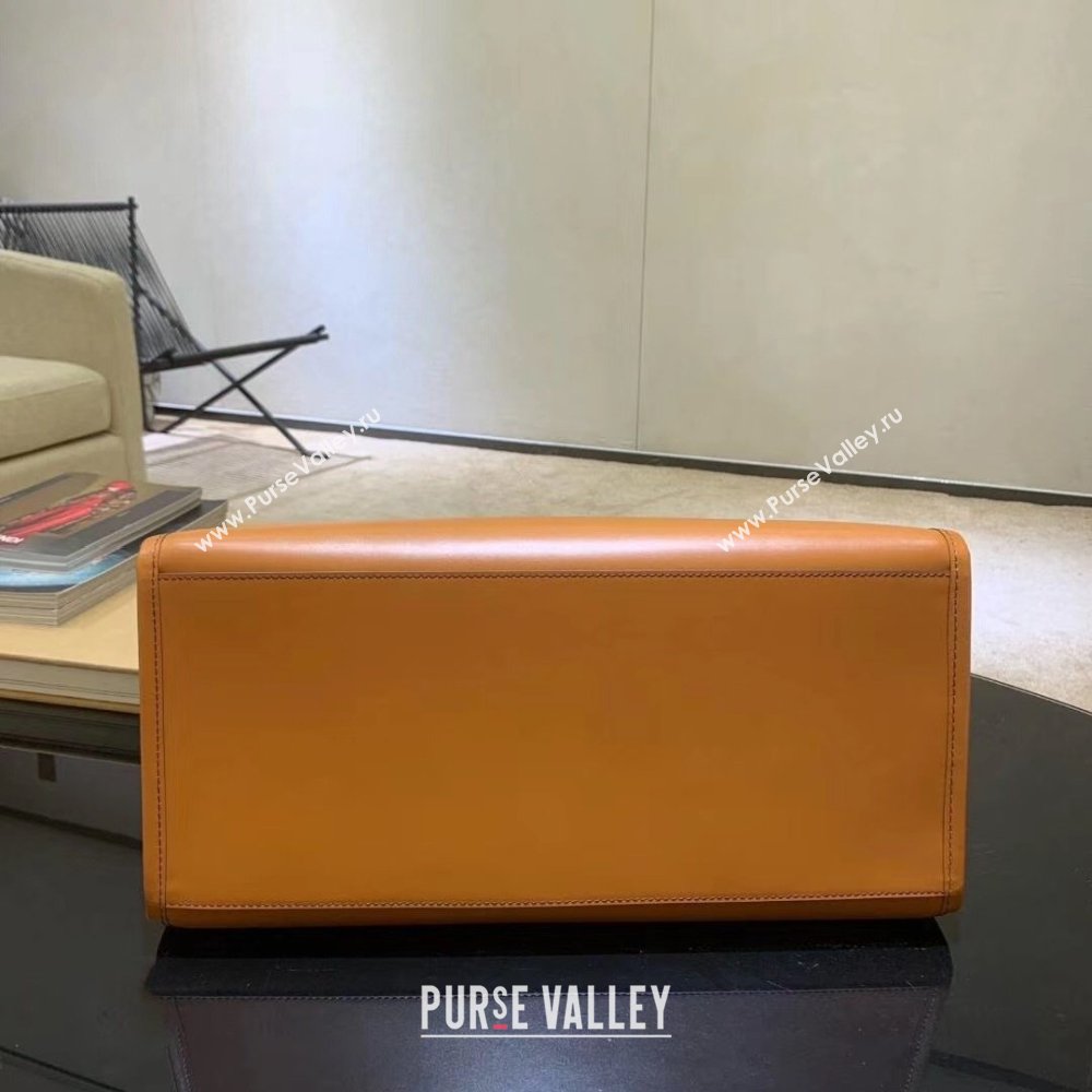 Fendi Leather Sunshine Shopper Tote Bag Brown 2020 (boxini-20042013)