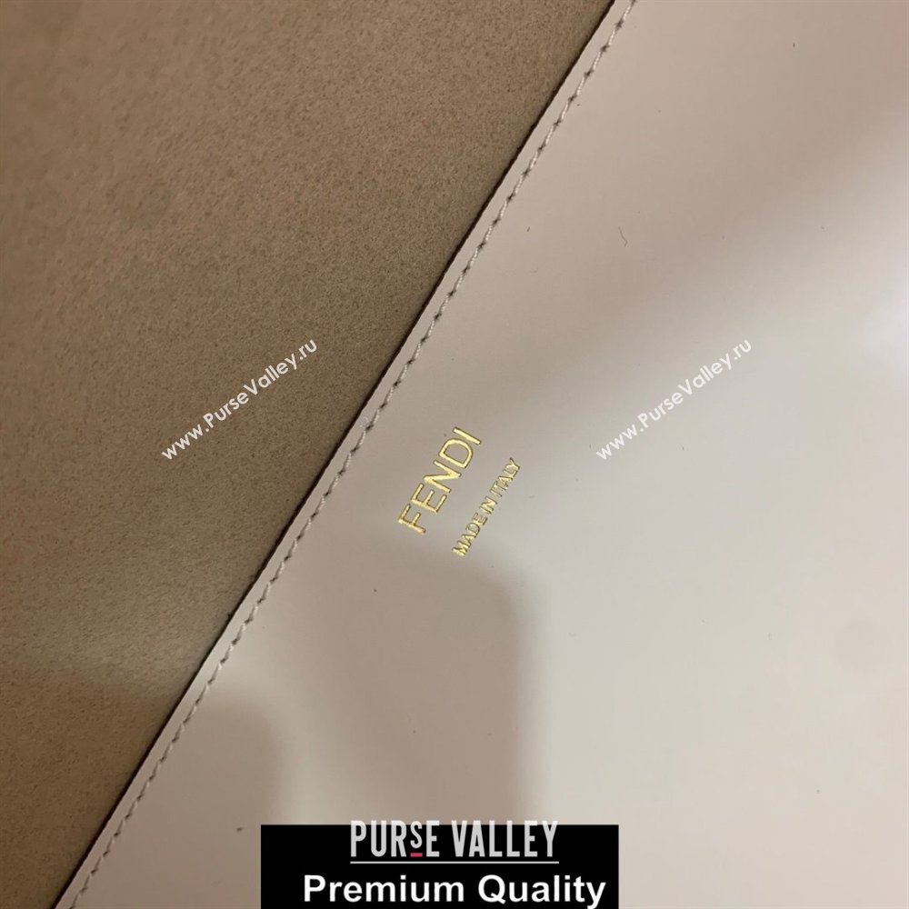 Fendi Leather Sunshine Shopper Tote Bag White 2020 (boxini-20071709)