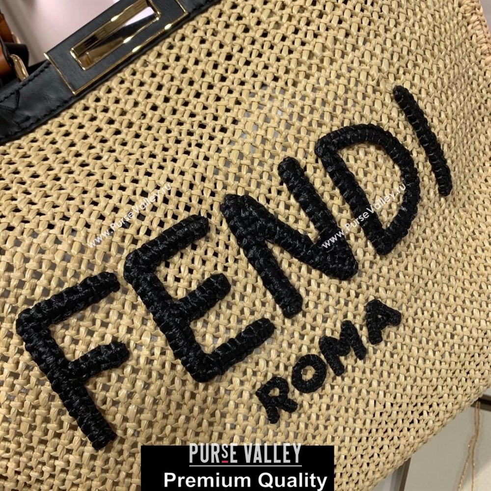 Fendi Medium Peekaboo X-Tote Shopper Bag Natural Raffia 2020 (boxini-20071713)