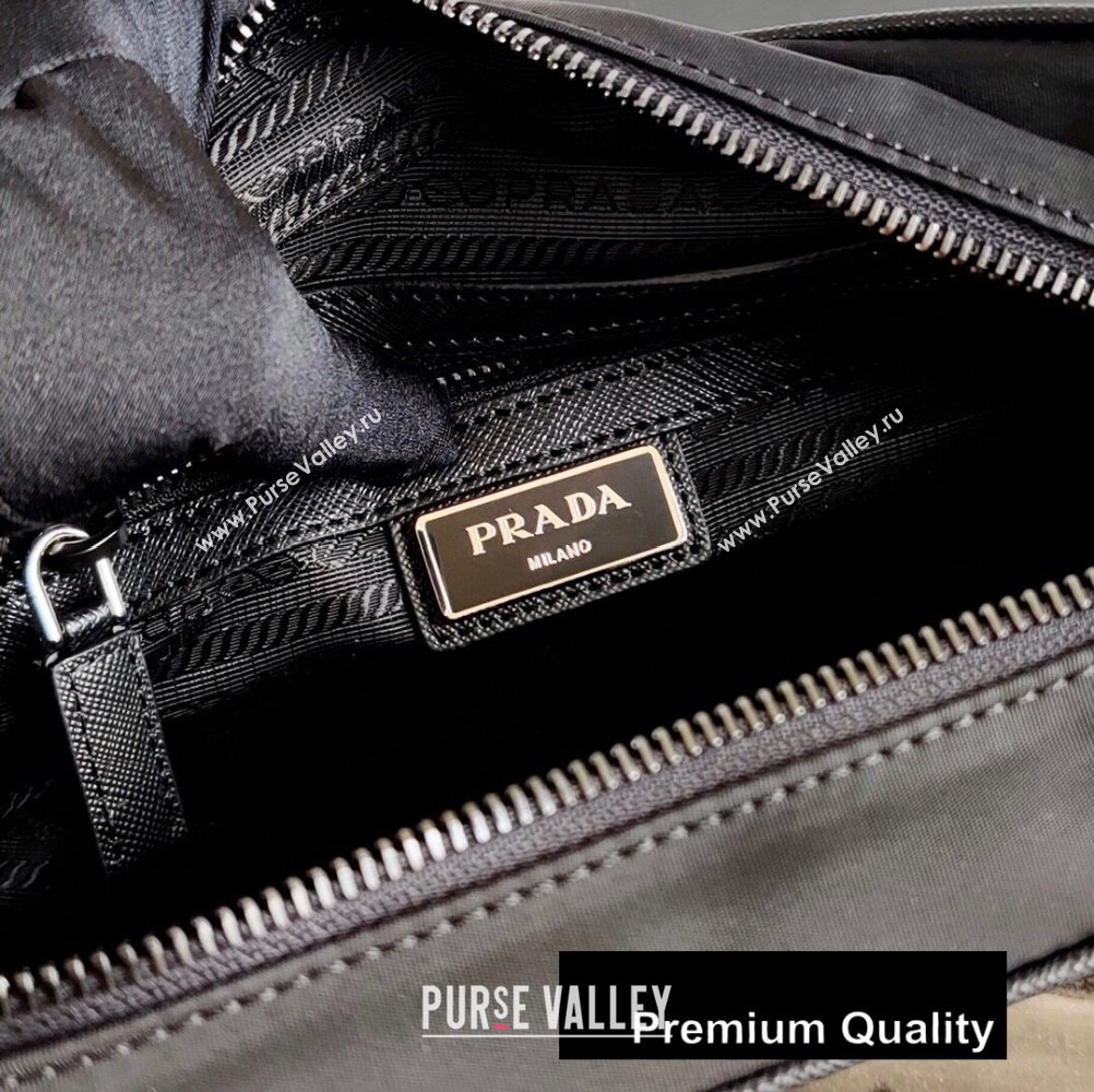 Prada Nylon and Saffiano Leather Messenger Bag with Strap 2VH048 Black 2020 (ziyin-20080404)