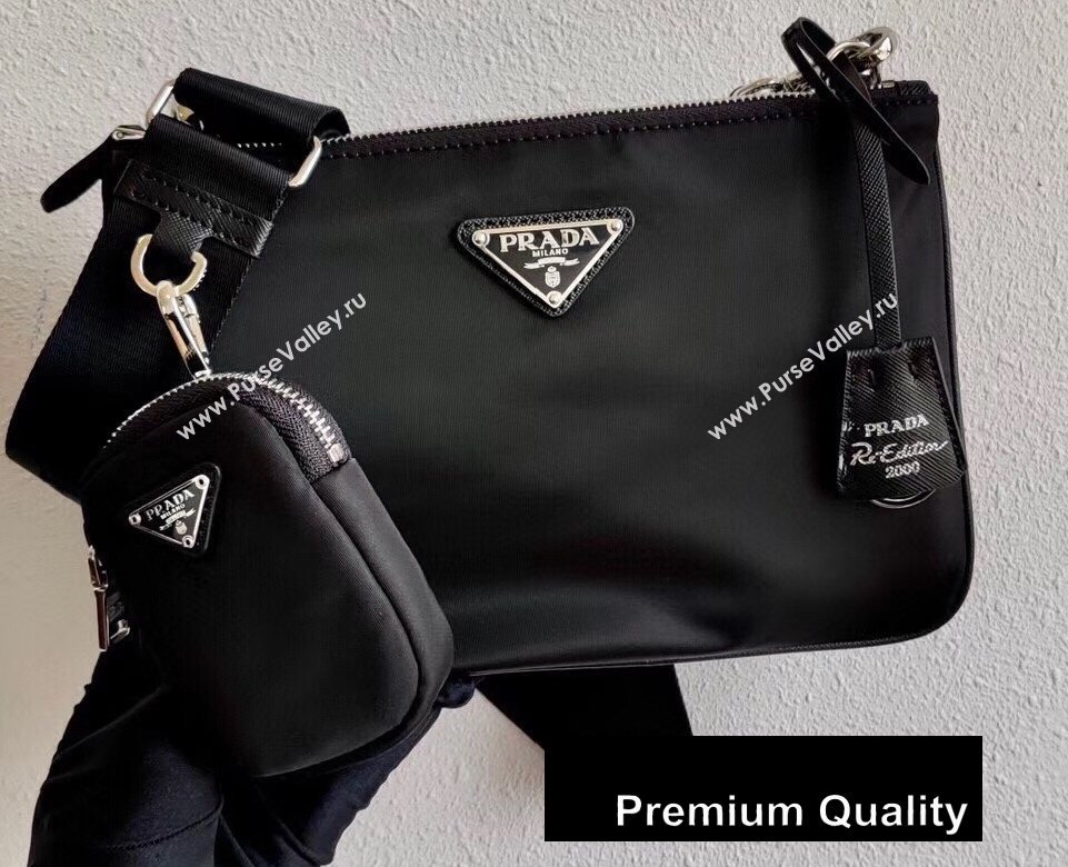 Prada Nylon Re-Edition 2000 Shoulder Bag 1BH046 Black 2020 (ziyin-20080403)