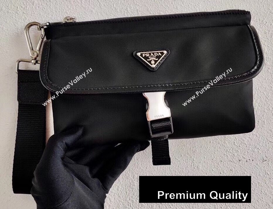 Prada Nylon Pouch Bag 2NH011 Black/Triangle Logo 2020 (ziyin-20080406)