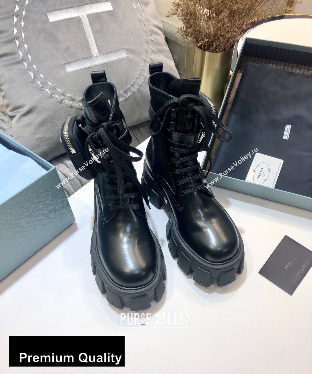 Prada Brushed Rois Leather and Nylon Boots with Removable Nylon Pouches 2020 (jincheng-20080325)