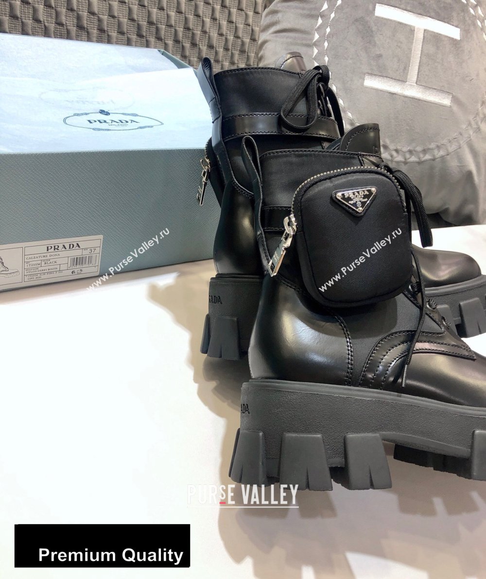 Prada Brushed Rois Leather and Nylon Boots with Removable Nylon Pouches 2020 (jincheng-20080325)