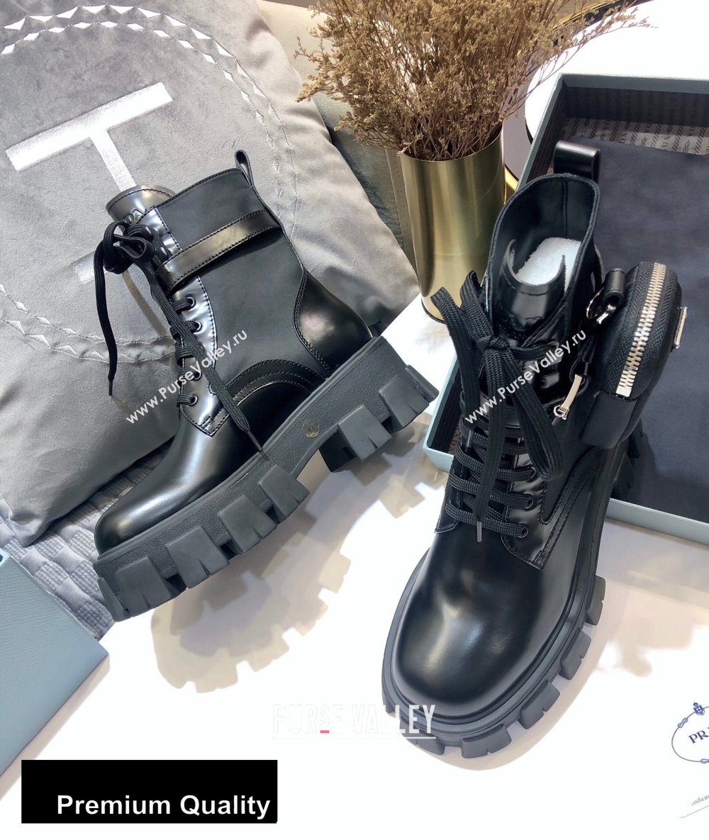 Prada Brushed Rois Leather and Nylon Boots with Removable Nylon Pouches 2020 (jincheng-20080325)