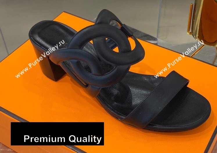 Hermes Heel 5cm Bikini Sandals Black 2020 (modeng-20080407)