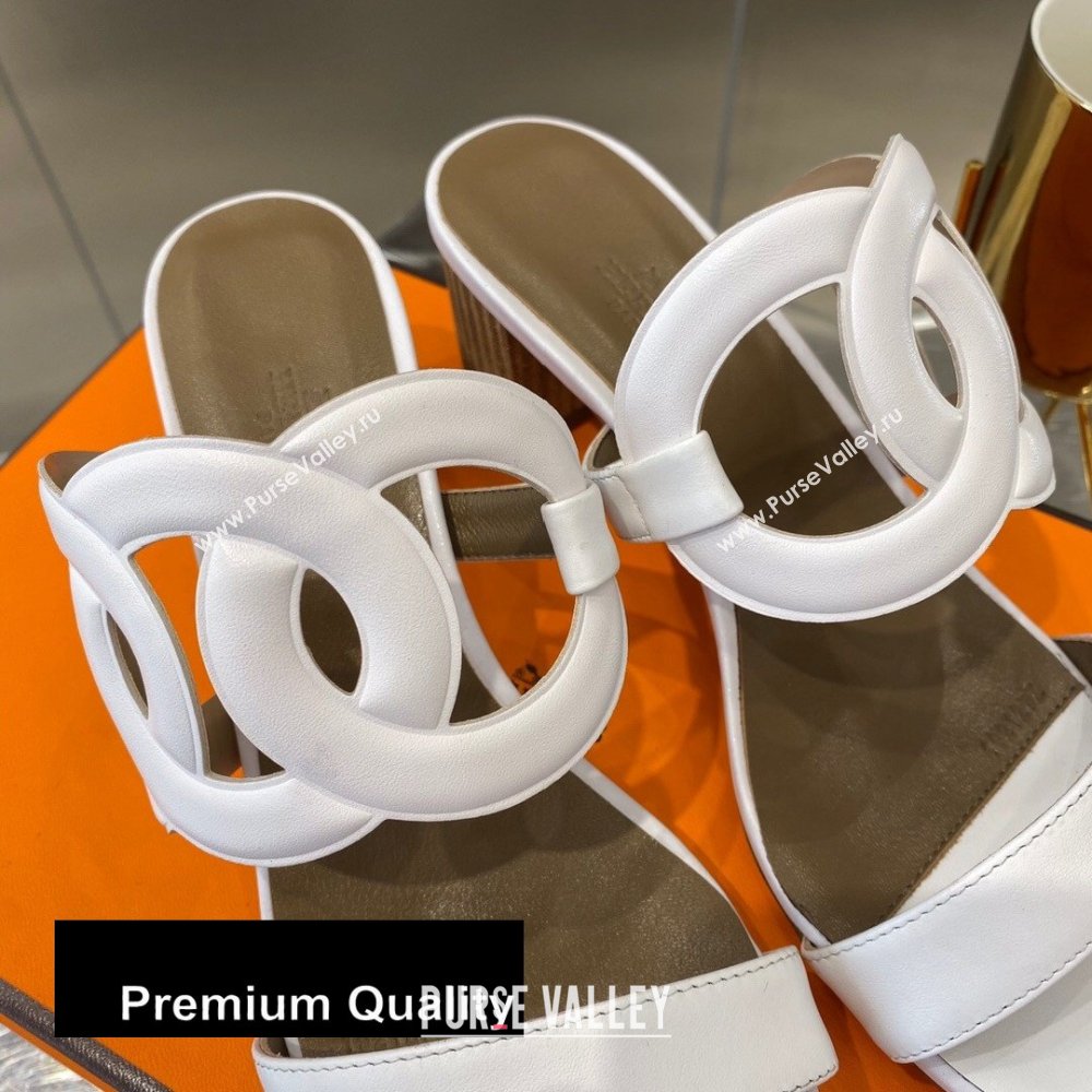 Hermes Heel 5cm Bikini Sandals White 2020 (modeng-20080408)