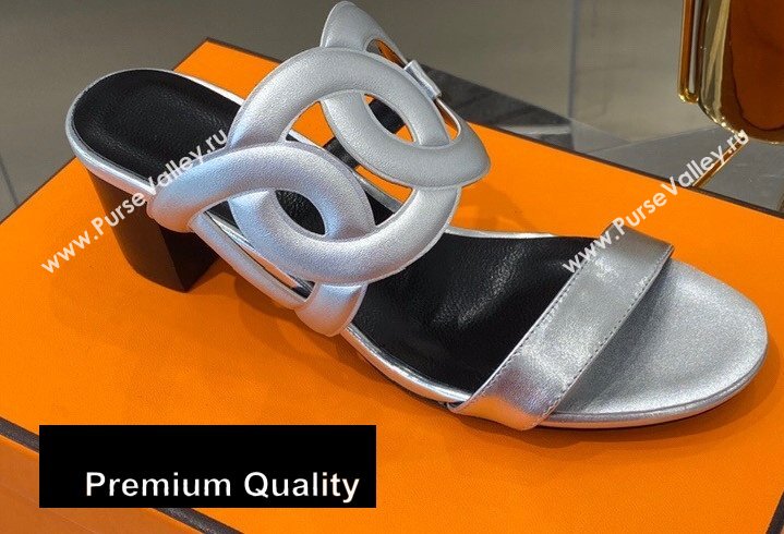 Hermes Heel 5cm Bikini Sandals Silver 2020 (modeng-20080410)