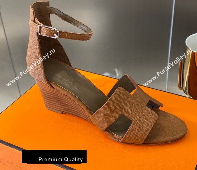 Hermes Heel 7cm Legend Sandals Brown 2020 (modeng-20080406)