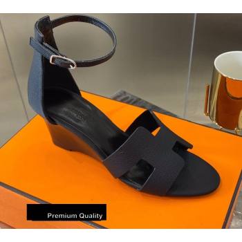 Hermes Heel 7cm Legend Sandals Black 2020 (modeng-20080401)