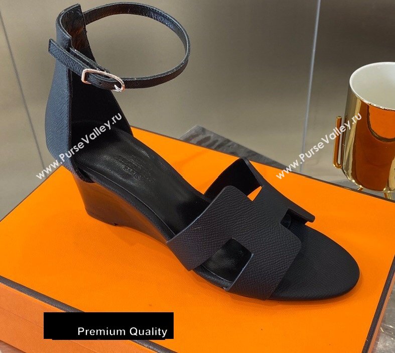 Hermes Heel 7cm Legend Sandals Black 2020 (modeng-20080401)