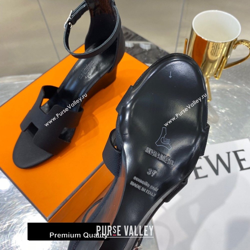 Hermes Heel 7cm Legend Sandals Black 2020 (modeng-20080401)