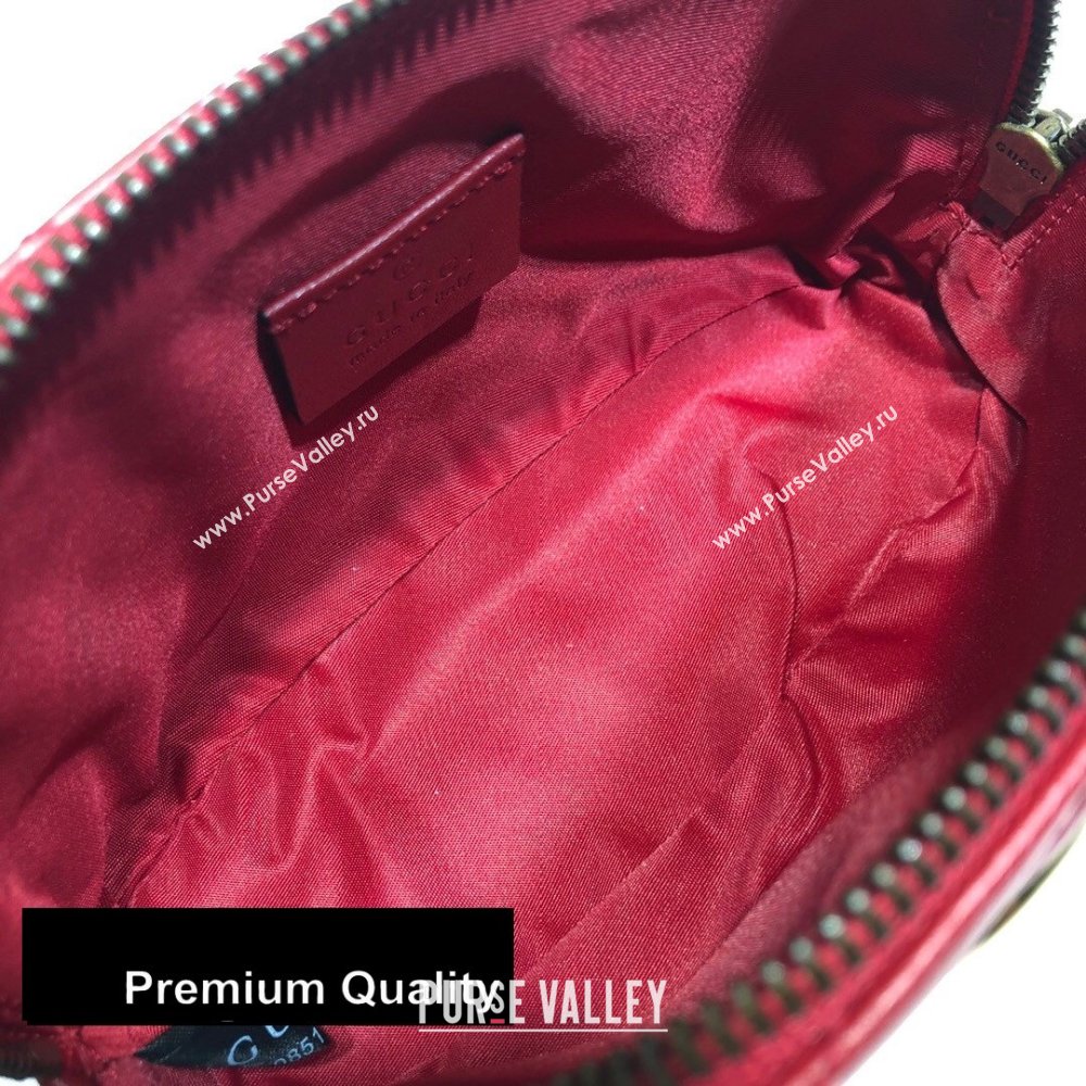Gucci Leather GG Marmont Medium Cosmetic Case Bag 625544 Red 2020 (delihang-20080402)