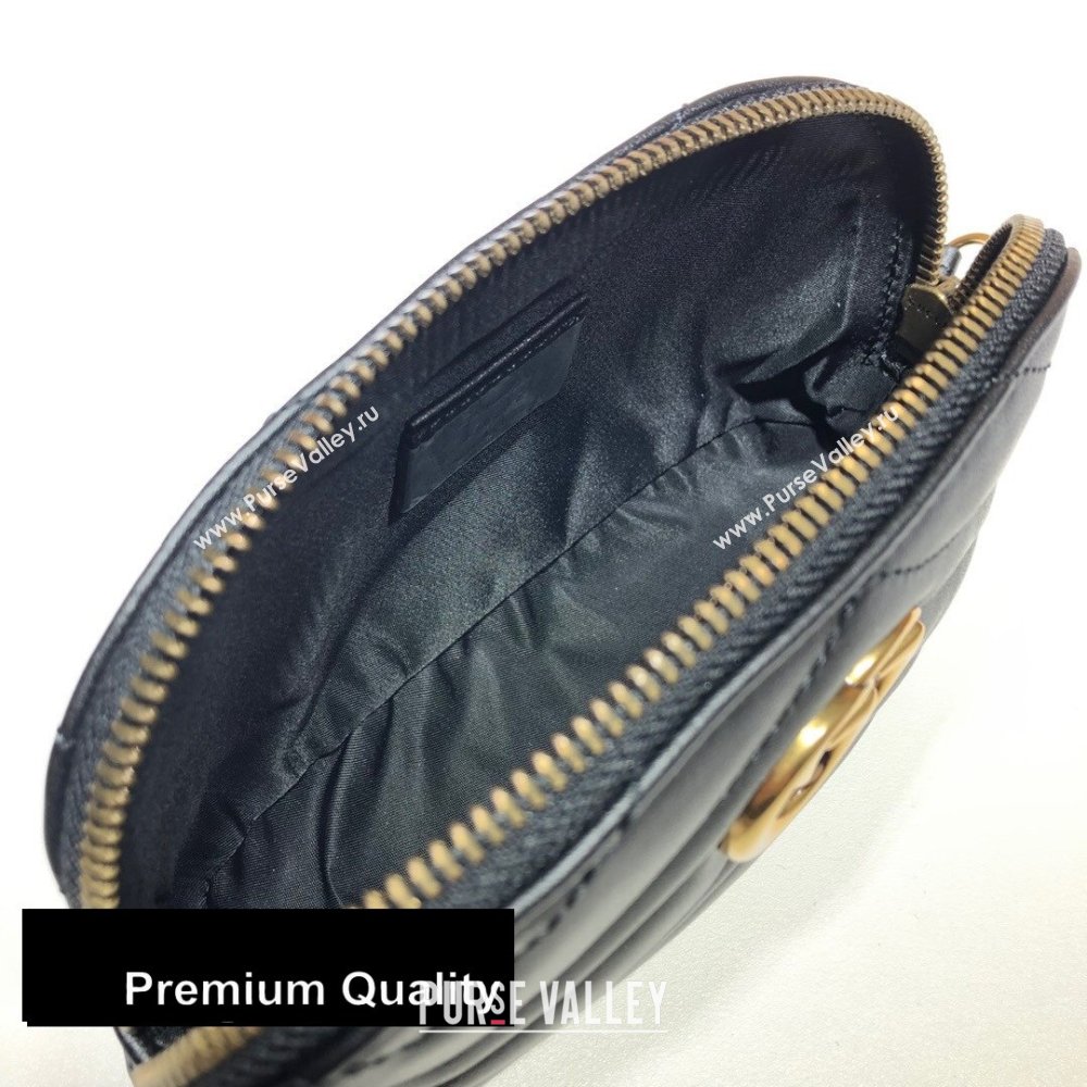 Gucci Leather GG Marmont Medium Cosmetic Case Bag 625544 Black 2020 (delihang-20080401)