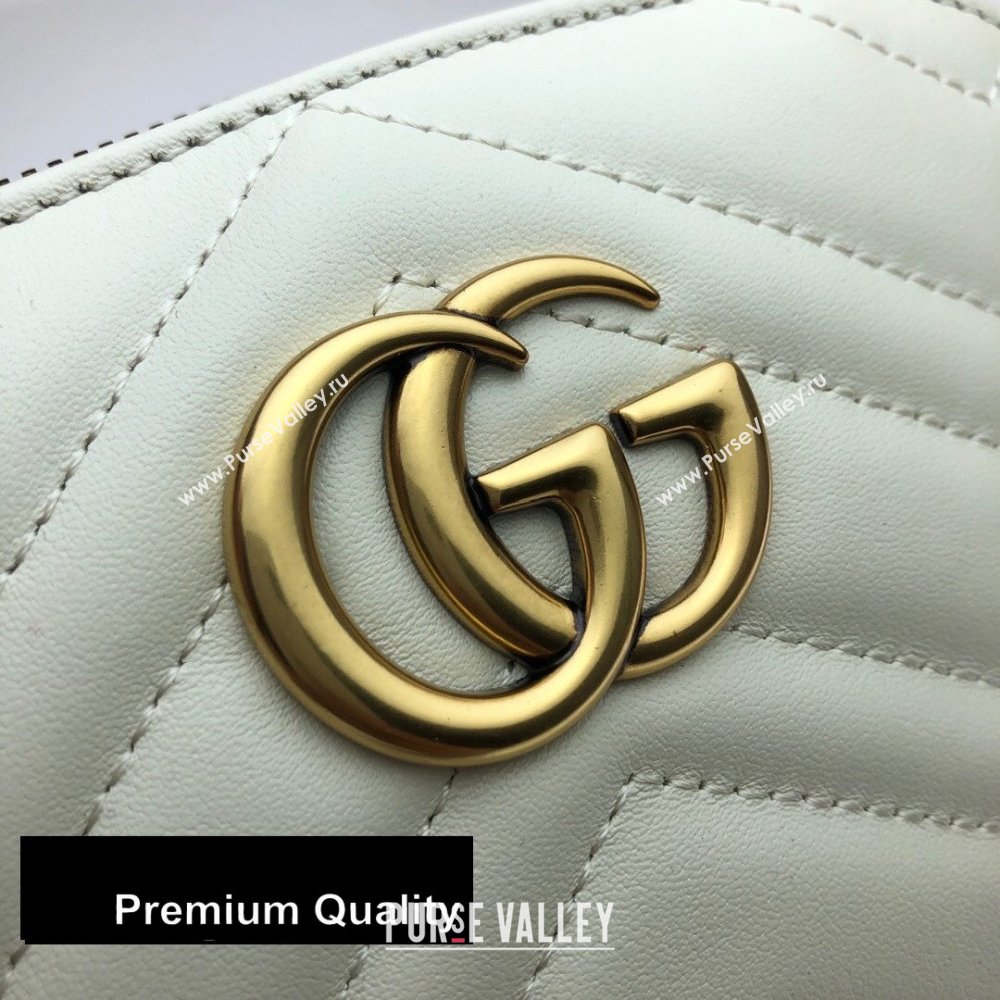 Gucci Leather GG Marmont Medium Cosmetic Case Bag 625544 White 2020 (delihang-20080403)