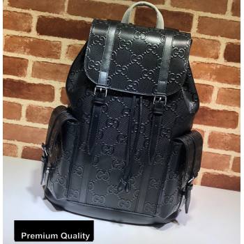 Gucci GG Embossed Backpack Bag 625770 Black 2020 (delihang-20080410)